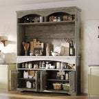 Mueble de almacenamiento rústico multifuncional Famapy, vitrina y estantería, mueble de almacenamiento para sala de estar, despensa de cocina para guardar vajilla