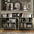 Mueble de almacenamiento rústico multifuncional Famapy, vitrina y estantería, mueble de almacenamiento para sala de estar, despensa de cocina para guardar vajilla
