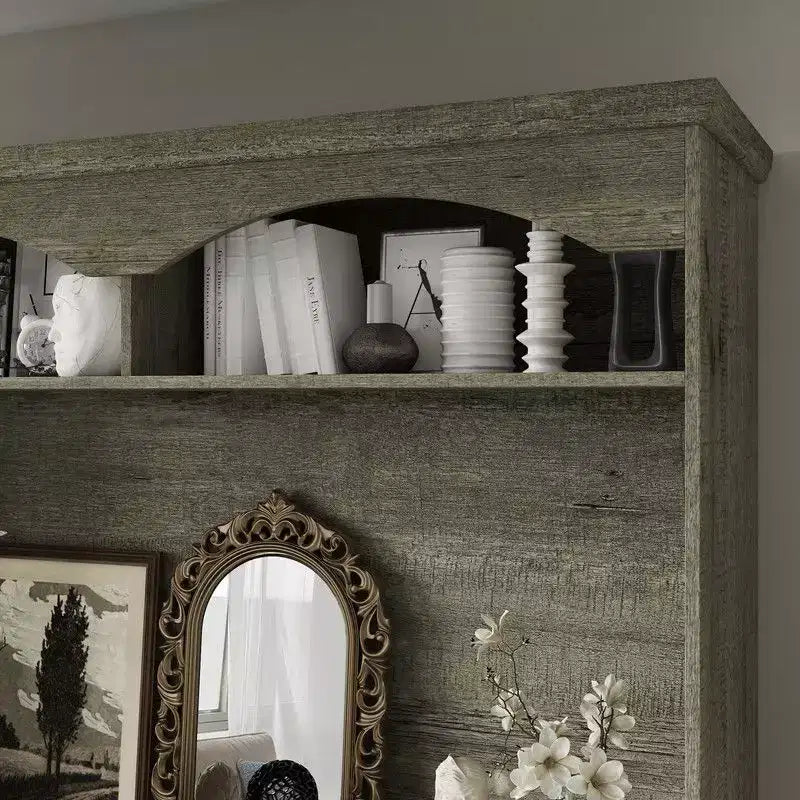 Mueble de almacenamiento rústico multifuncional Famapy, vitrina y estantería, mueble de almacenamiento para sala de estar, despensa de cocina para guardar vajilla