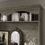 Mueble de almacenamiento rústico multifuncional Famapy, vitrina y estantería, mueble de almacenamiento para sala de estar, despensa de cocina para guardar vajilla