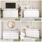 Tocador Dyonery Modern de 6 cajones con tapa deslizante, con cajones y organizador para dormitorio, armario y sala de estar