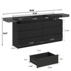 Tocador Dyonery Modern de 6 cajones con tapa deslizante, con cajones y organizador para dormitorio, armario y sala de estar
