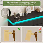 Tocador Dyonery Modern de 6 cajones con tapa deslizante, con cajones y organizador para dormitorio, armario y sala de estar