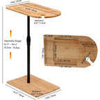 Mesa auxiliar en forma de C para sofá, mesa auxiliar giratoria 360 y de altura regulable para cama, mesa auxiliar para TV