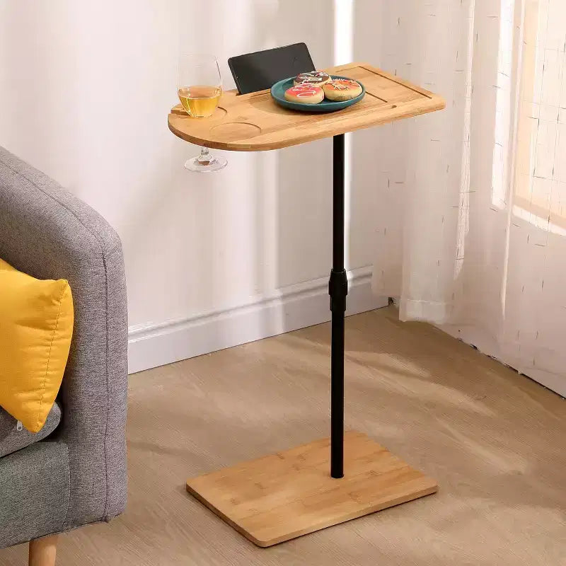 Mesa auxiliar en forma de C para sofá, mesa auxiliar giratoria 360 y de altura regulable para cama, mesa auxiliar para TV