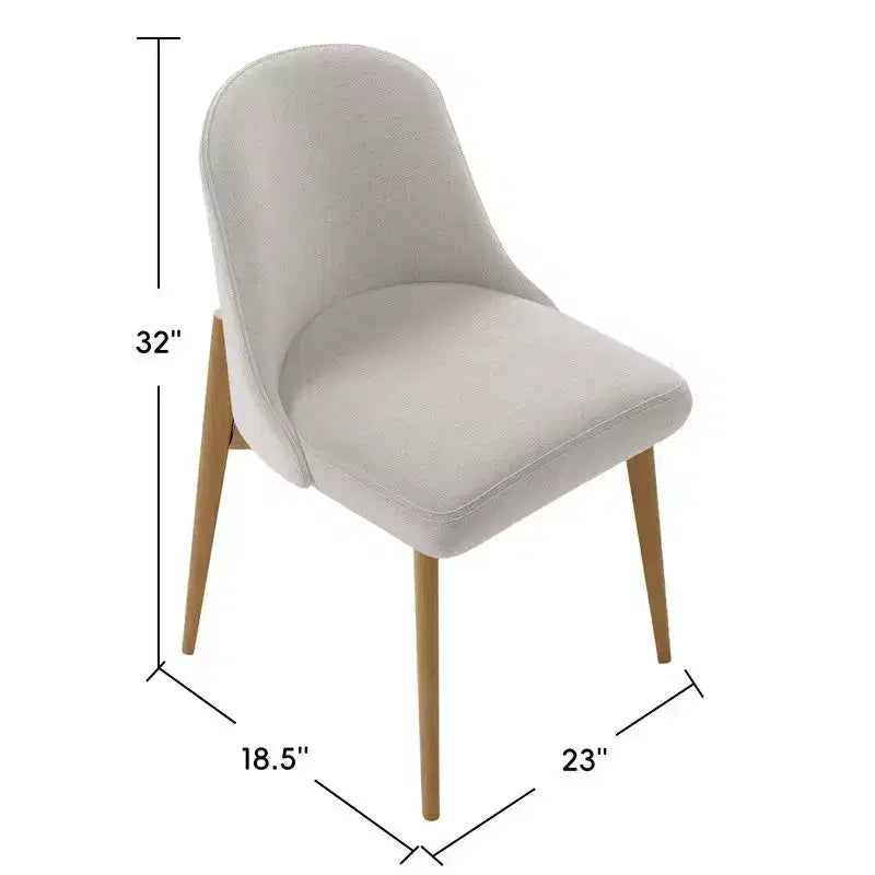 Juego de mesa de comedor redonda moderna PexFix 46 con 8 sillas tapizadas, tapa de madera texturizada natural, base de pedestal plisada, asientos beige para cocina comedor