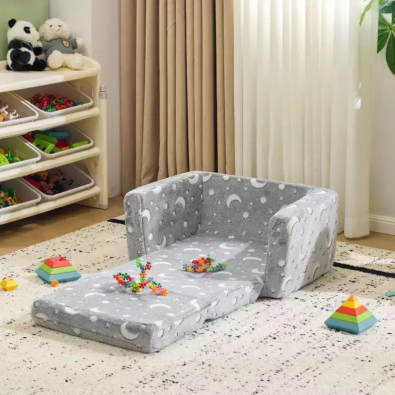 Sofá cama individual plegable Karl Home de una pieza con esponja completa para niños con función luminosa