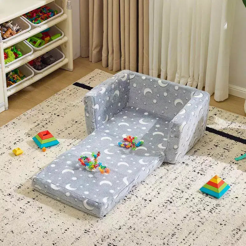 Sofá cama individual plegable Karl Home de una pieza con esponja completa para niños con función luminosa