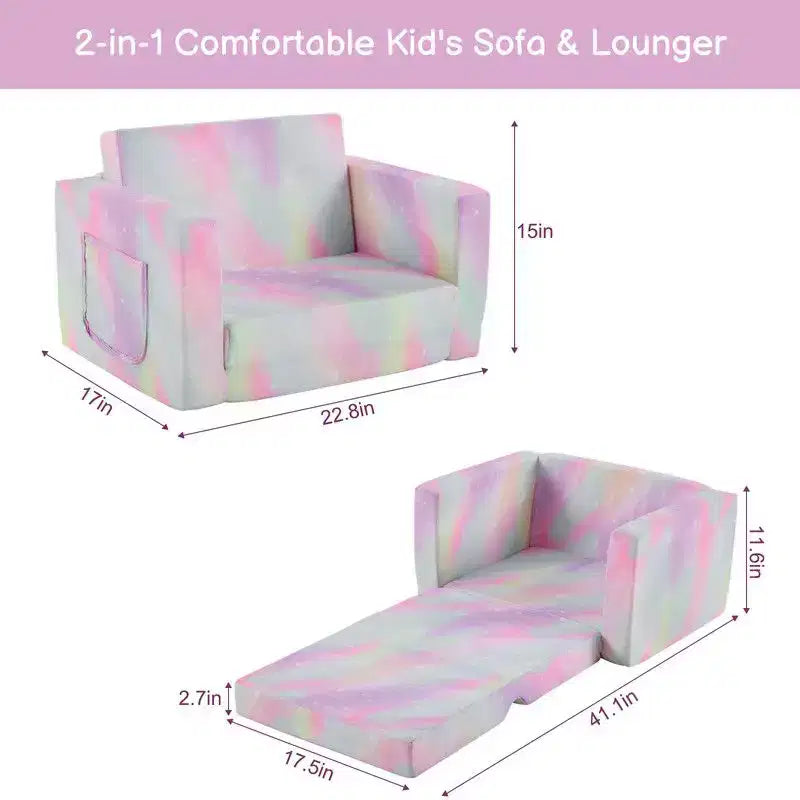 Sofá cama individual plegable para niños de 1 pieza Karl Home Full Sponge