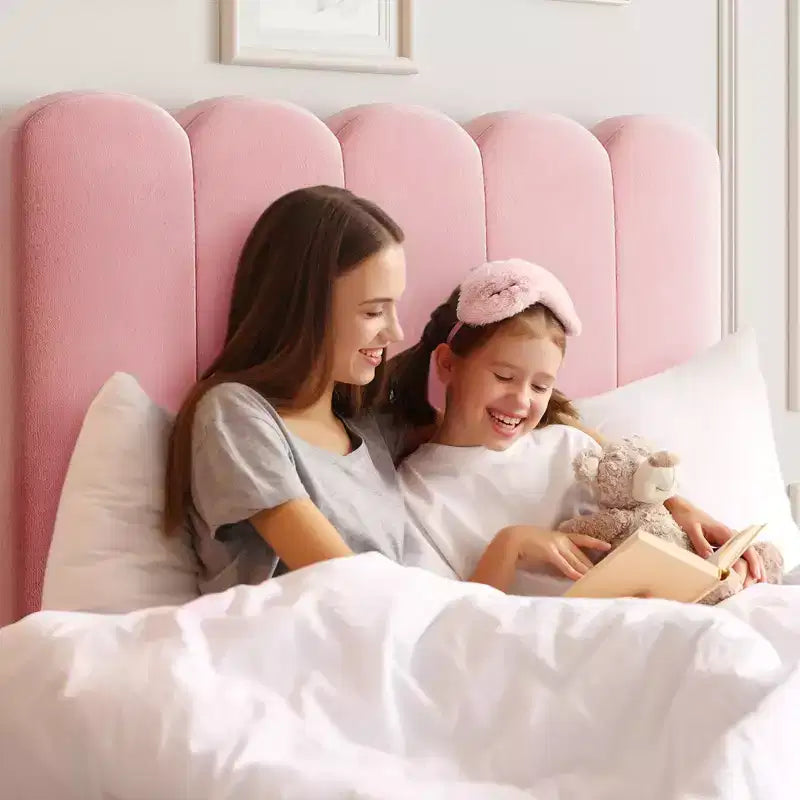2 sets de base de cama individual con cajón debajo de la cama, plataforma de cama tapizada en terciopelo con cabecero ondulado, no necesita somier