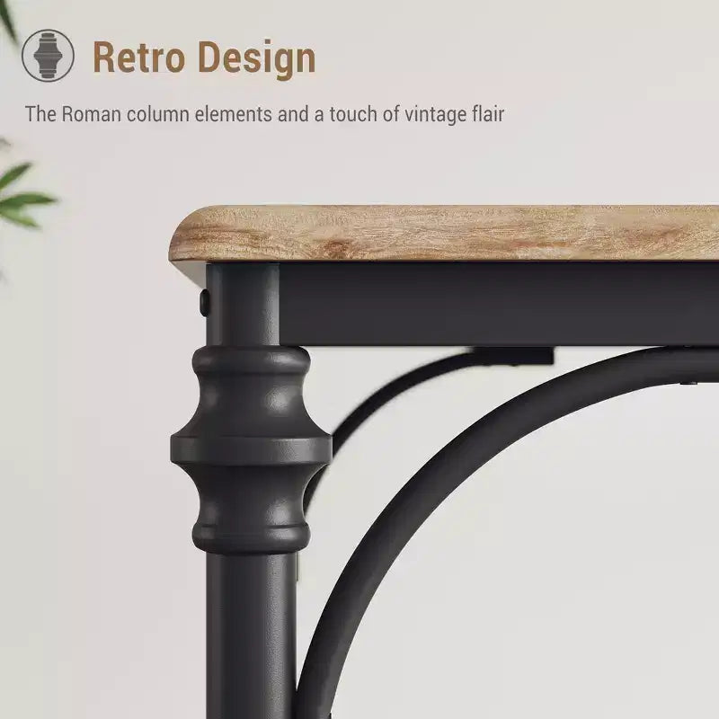Juego de mesa de comedor para 4 personas con 4 sillas de metal y mesa de comedor rectangular moderna de madera para interiores, 5 piezas