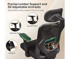 Silla de oficina ergonómica de malla GALAXHERO con función de inclinación de reposacabezas 3D ajustable, silla reclinable grande y alta con soporte lumbar y reposabrazos 3D