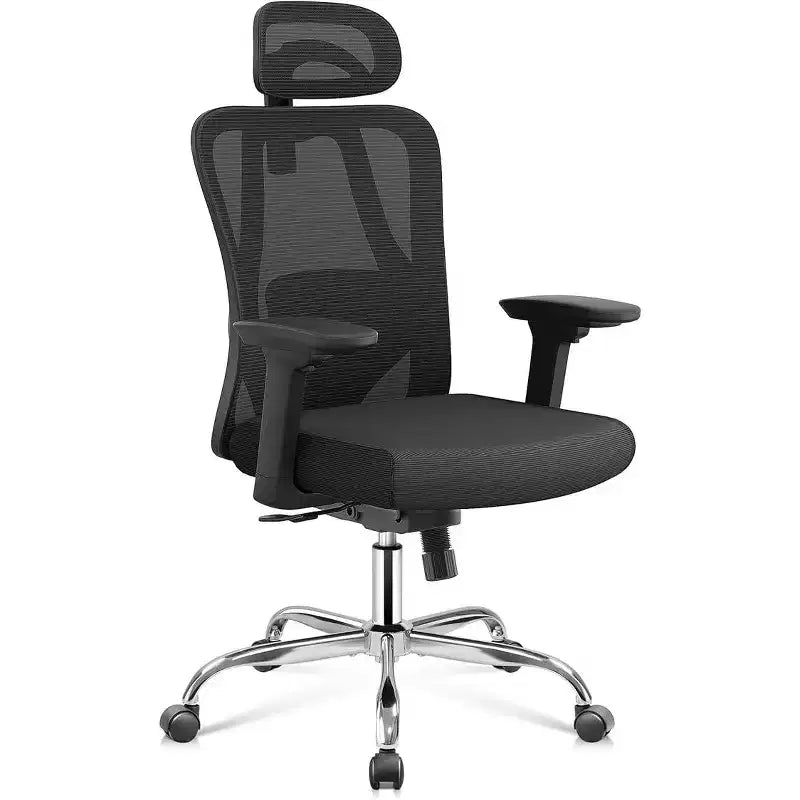 Silla de oficina ergonómica de malla GALAXHERO con función de inclinación de reposacabezas 3D ajustable, silla reclinable grande y alta con soporte lumbar y reposabrazos 3D