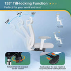Silla de oficina ergonómica de malla GALAXHERO con función de inclinación de reposacabezas 3D ajustable, silla reclinable grande y alta con soporte lumbar y reposabrazos 3D