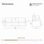 Sofá Seccional Modular de 3 Piezas de Gran Tamaño Spruce & Spring para Sala de Estar