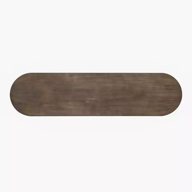 Mesa consola de 59 pulgadas Luxystar con diseño de líneas curvas y rectas para entrada y sala de estar, natural