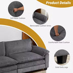 Karl Home | Sofá modular seccional de pana blanquecina de 90 pulgadas de ancho
