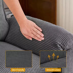 Karl Home | Sofá modular seccional de pana blanquecina de 90 pulgadas de ancho