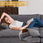 Karl Home | Sofá modular seccional de pana blanquecina de 90 pulgadas de ancho