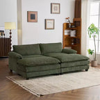 Karl Home | Sofá modular seccional de pana blanquecina de 90 pulgadas de ancho