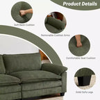 Karl Home | Sofá modular seccional de pana blanquecina de 90 pulgadas de ancho