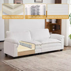 Karl Home | Sofá modular seccional de pana blanquecina de 90 pulgadas de ancho