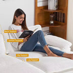 Karl Home | Sofá modular seccional de pana blanquecina de 90 pulgadas de ancho