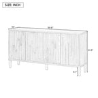 Luxystar 59.8 Handleless Sideboard Buffet Cabinet with Storage Shelves, Natural