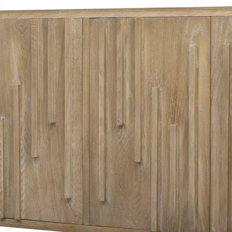 Luxystar 59.8 Handleless Sideboard Buffet Cabinet with Storage Shelves, Natural