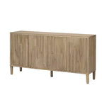 Luxystar 59.8 Handleless Sideboard Buffet Cabinet with Storage Shelves, Natural