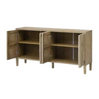 Luxystar 59.8 Handleless Sideboard Buffet Cabinet with Storage Shelves, Natural