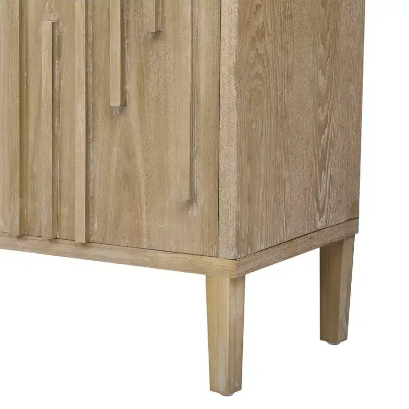 Luxystar 59.8 Handleless Sideboard Buffet Cabinet with Storage Shelves, Natural