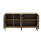Luxystar 59.8 Handleless Sideboard Buffet Cabinet with Storage Shelves, Natural