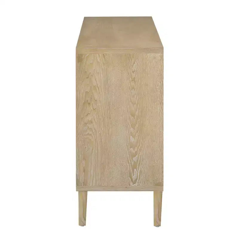 Luxystar 59.8 Handleless Sideboard Buffet Cabinet with Storage Shelves, Natural