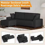 Sofá grande de pana a rayas de 96 pulgadas, sofá seccional moderno de gran tamaño en forma de L con asiento profundo, sofá modular cómodo para sala de estar, apartamento, estudio