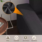 Sofá grande de pana a rayas de 96 pulgadas, sofá seccional moderno de gran tamaño en forma de L con asiento profundo, sofá modular cómodo para sala de estar, apartamento, estudio