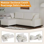 Sofá grande de pana a rayas de 96 pulgadas, sofá seccional moderno de gran tamaño en forma de L con asiento profundo, sofá modular cómodo para sala de estar, apartamento, estudio