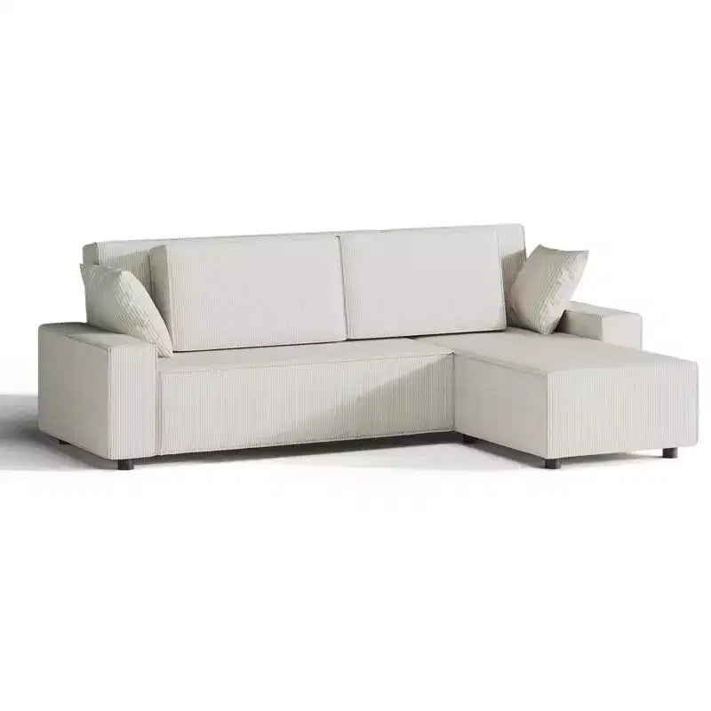 Sofá grande de pana a rayas de 96 pulgadas, sofá seccional moderno de gran tamaño en forma de L con asiento profundo, sofá modular cómodo para sala de estar, apartamento, estudio