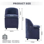 GDFStudio Galen Modern Chenille Upholstered Dining Chair with Universal Wheels