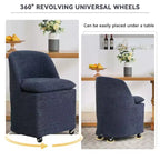 GDFStudio Galen Modern Chenille Upholstered Dining Chair with Universal Wheels