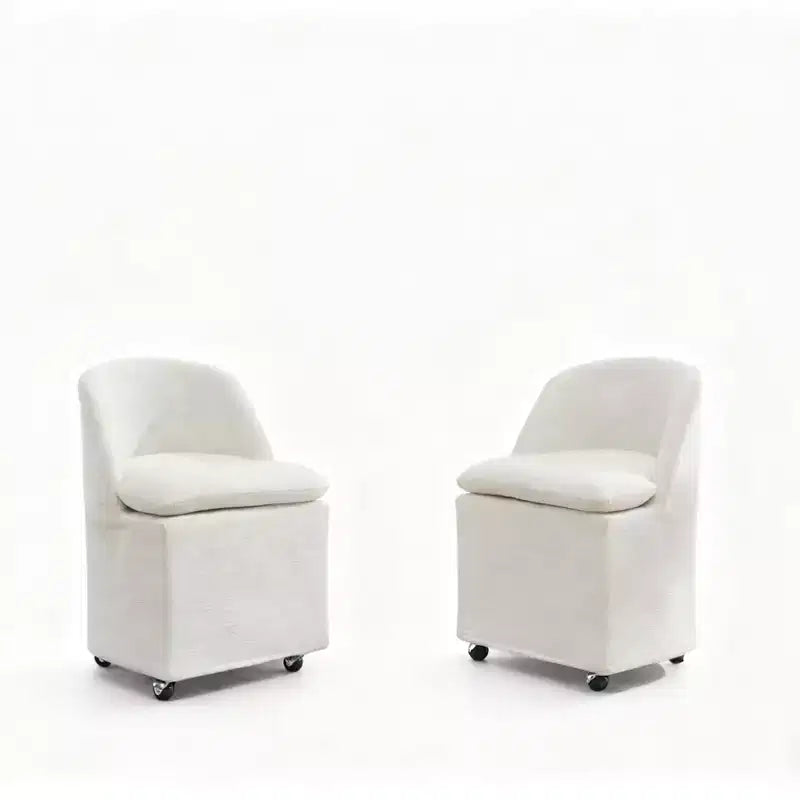 GDFStudio Galen Modern Chenille Upholstered Dining Chair with Universal Wheels
