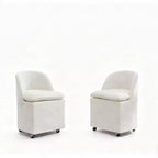 GDFStudio Galen Modern Chenille Upholstered Dining Chair with Universal Wheels