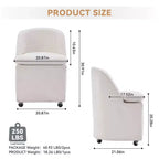 GDFStudio Galen Modern Chenille Upholstered Dining Chair with Universal Wheels