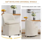 GDFStudio Galen Modern Chenille Upholstered Dining Chair with Universal Wheels