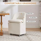 GDFStudio Galen Modern Chenille Upholstered Dining Chair with Universal Wheels