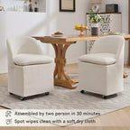 GDFStudio Galen Modern Chenille Upholstered Dining Chair with Universal Wheels