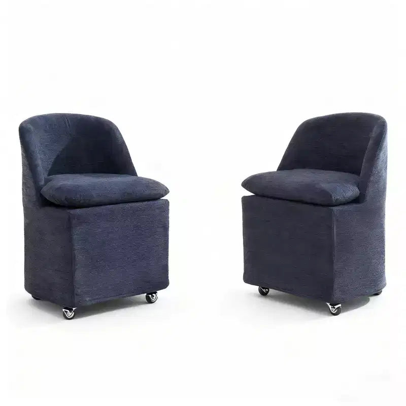 GDFStudio Galen Modern Chenille Upholstered Dining Chair with Universal Wheels