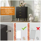 Modern Small Fluted 4 Drawer Dresser with Gold Handle for Bedroom, Nightstand