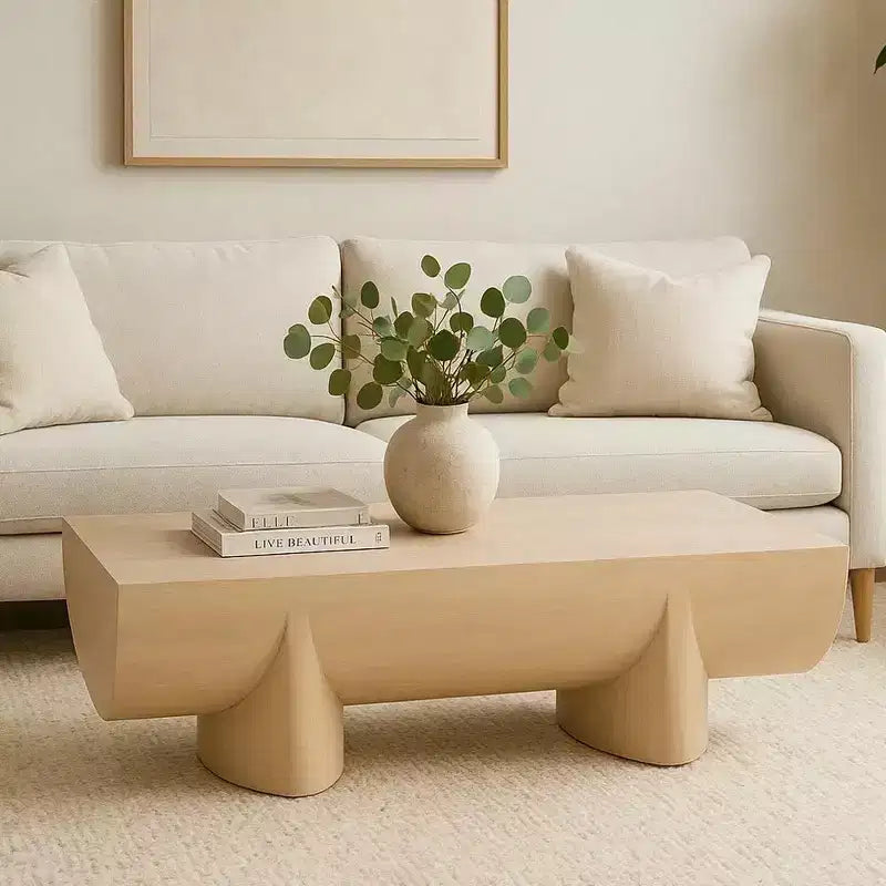 Mesa de centro Royal Hampton | Diseño de troncos de 48 | Madera de mango natural hecha a mano