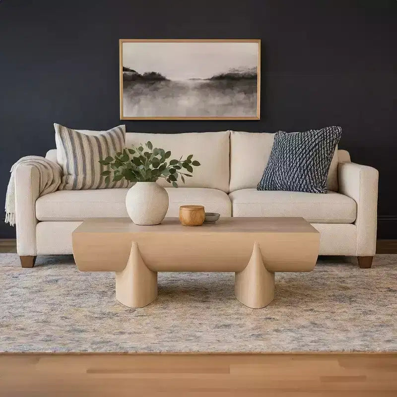 Mesa de centro Royal Hampton | Diseño de troncos de 48 | Madera de mango natural hecha a mano